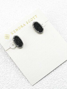 Kendra Scott Black Quartz Point Stud Earrings
